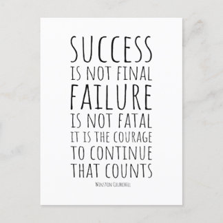 Cartão Postal Sucesso Não É Final, Falha Não É Fatal