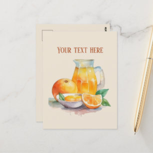 Cartão Postal Suco de laranja cômodo adiciona texto