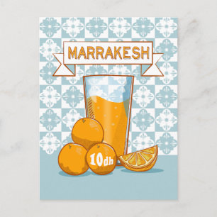 Cartão Postal Suco de Laranja Marrakesh Marrocos