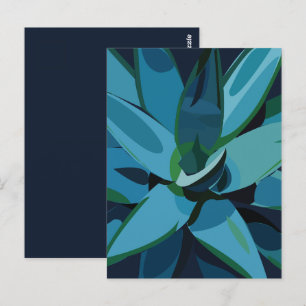 Cartão Postal Sucultivos De Cactus Agave Azul