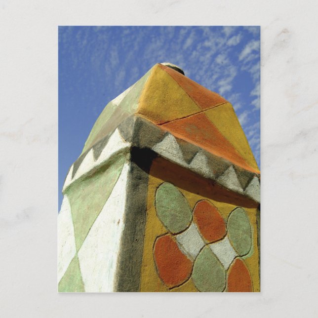 Cartão Postal Sudão, Norte (Nubia), Telhado Decorado (Frente)