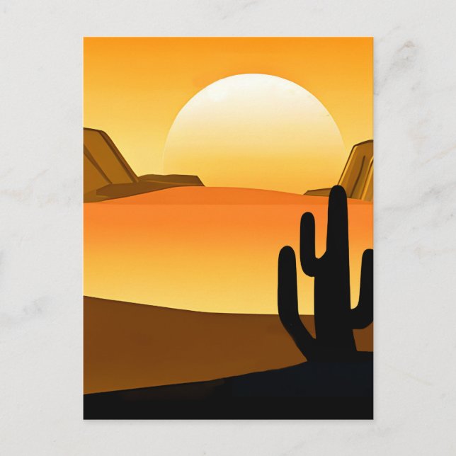 Cartão Postal Sudoeste Desert Sunset com Mesas (Frente)