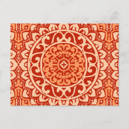 Cartão Postal Sudoeste Sun Mandala Batik, Coral Orange