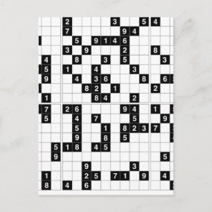 Cartão Postal sudoku branco preto