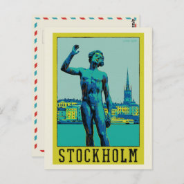Cartão Postal Suecia de Estocolmo, Estátua do Cartaz