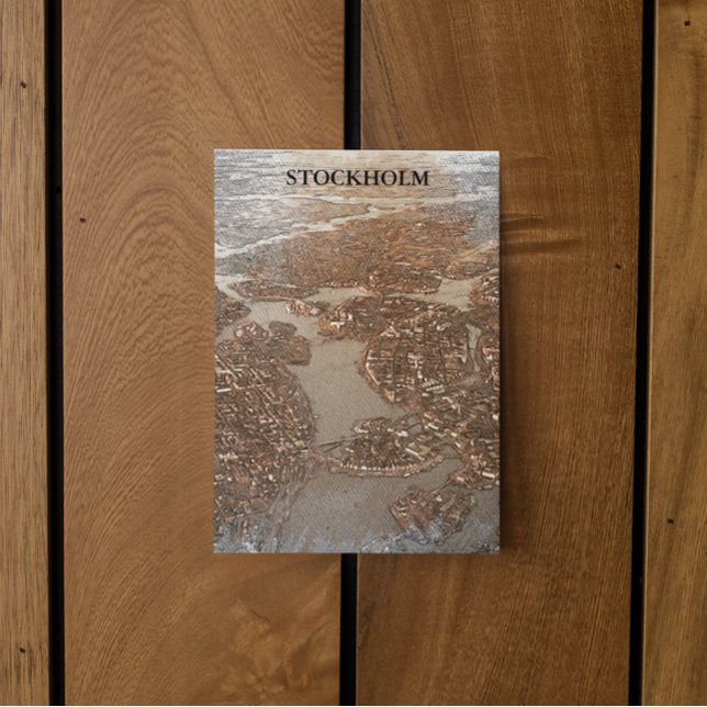 Cartão Postal Suecia de Estocolmo Vista Céu (Stockholm Sweden view postcard)