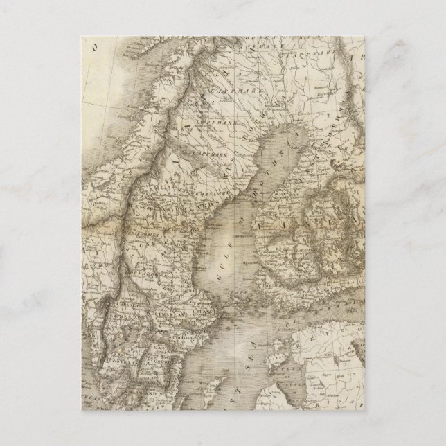 Cartão Postal Suecia, Dinamarca, Noruega (Frente)