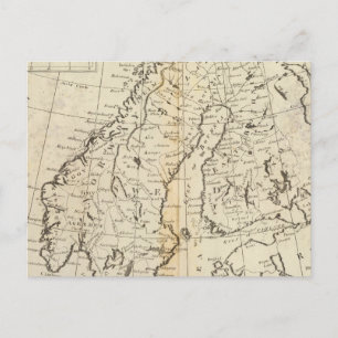 Cartão Postal Suecia, Dinamarca, Noruega e Finlândia
