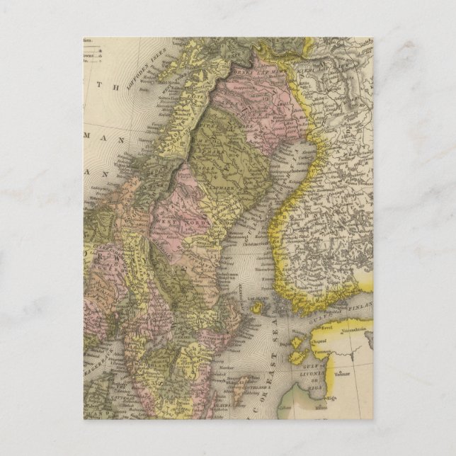 Cartão Postal Suecia e Noruega (Frente)