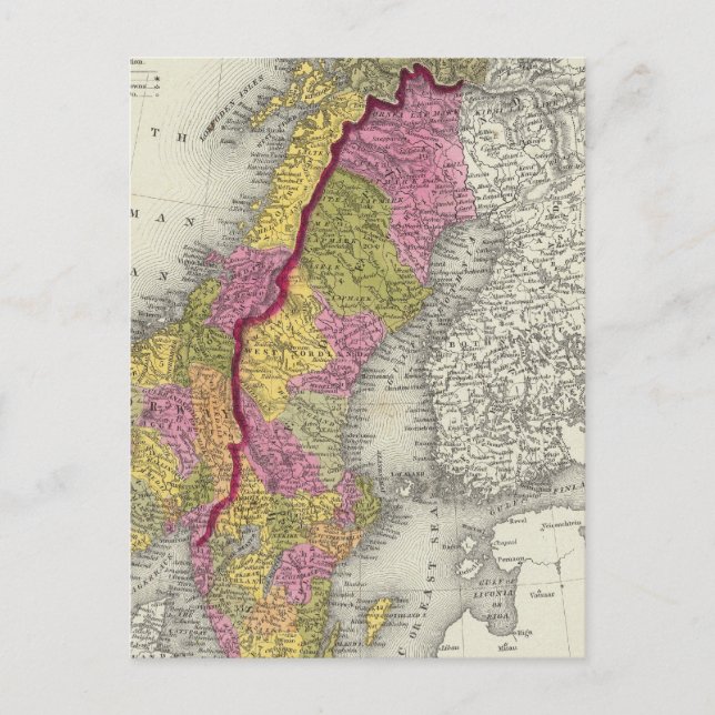 Cartão Postal Suecia e Noruega (Frente)