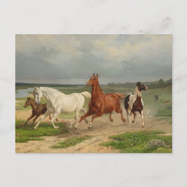 Cartão Postal Sueco: Cavalos voadores (Frente)