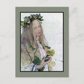 Cartão Postal Sueco Lucia Girl