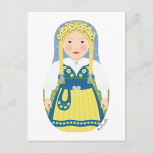 Cartão postal sueco Matryoshka