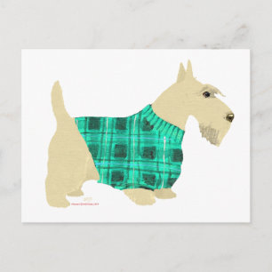 Cartão Postal Suéter de Scottish Terrier Trigo