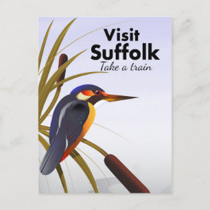 Cartão Postal Suffolk England Viagens vintage Art