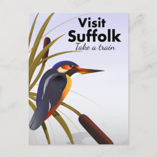 Cartão Postal Suffolk Inglaterra Arte de Viagem Vintage
