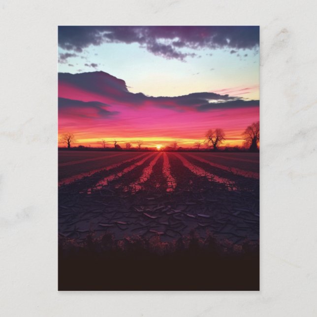 Cartão Postal Suffolk Sunset Antes De Dusk (Frente)