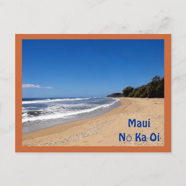 Cartão Postal Sugar Beach, Kihei, Havaí, Maui No Ka Ōi (Frente)