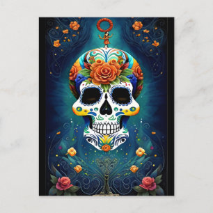 Cartão Postal Sugar Skull Art - Magia Mexicana