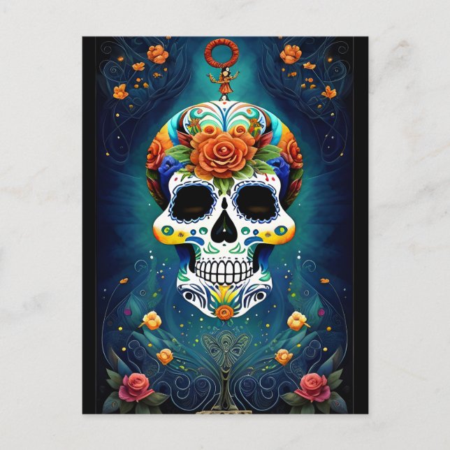 Cartão Postal Sugar Skull Art - Magia Mexicana (Frente)