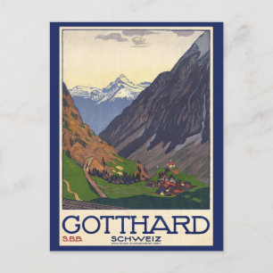 Cartão Postal Suíça Alpes Suíços Viagem Vintage