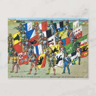 Cartão Postal Suiça, Banners dos 22 cantões suíços