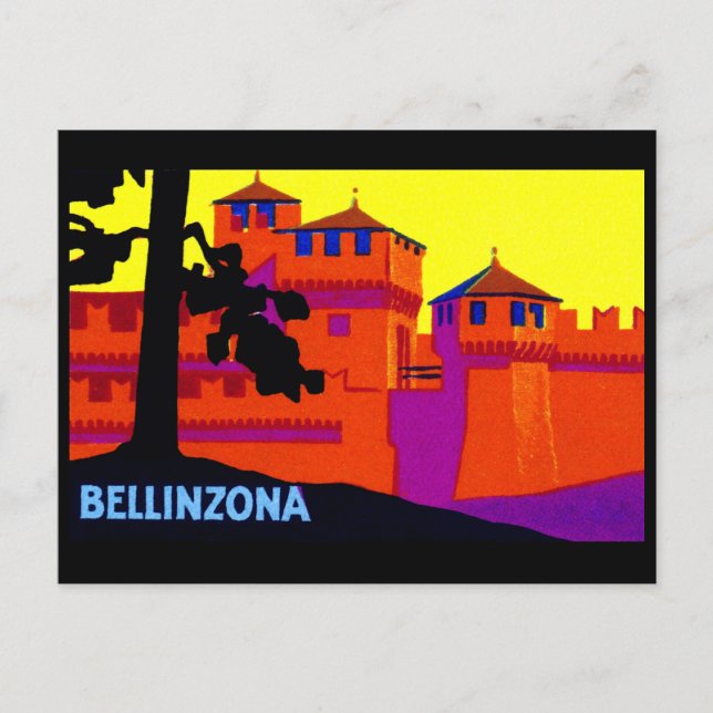 Cartão Postal suiça Bellinzona 1925 (Frente)