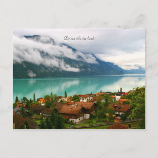 Cartão Postal Suiça Brienz e lago verde-azulado Brienzersee