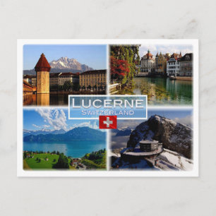 Cartão Postal SUIÇA CH - Luzerna - Ponte da Capela - Antiga Col