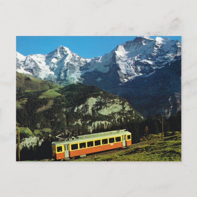Cartão Postal Suiça, Comboio para Jungfraujoch, o montante máxim (Frente)