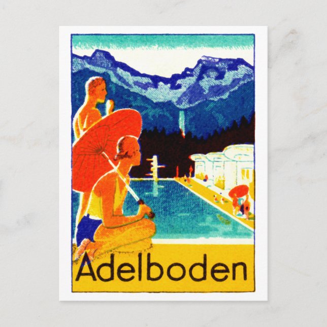 Cartão Postal suiça de 1925 Adelboden (Frente)