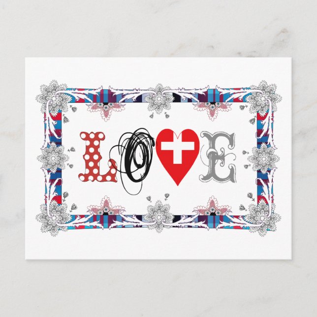 Cartão Postal Suiça de amor (Frente)