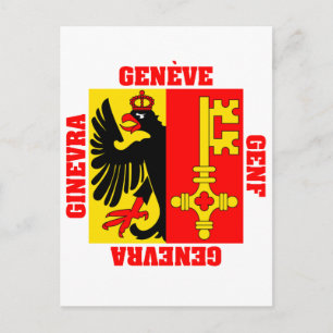 Cartão Postal Suiça de Genebra Sinalizador de Cantão