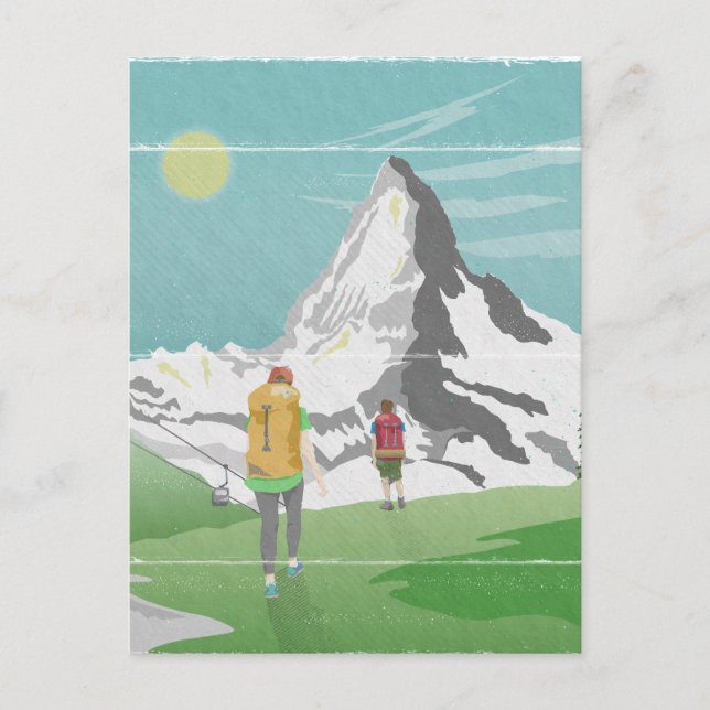 Cartão Postal suiça de poster de viagens matterhorn (Frente)