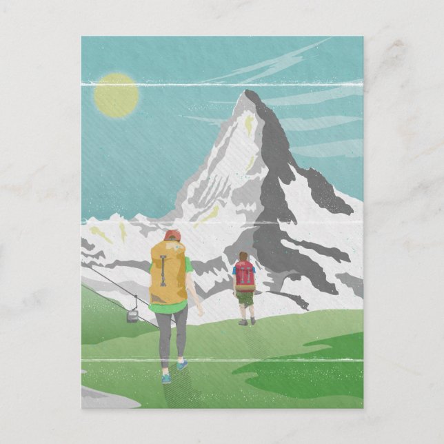 Cartão Postal suiça de poster de viagens matterhorn (Frente)