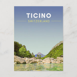 Cartão Postal Suiça de Viagem de Ticino Vintage