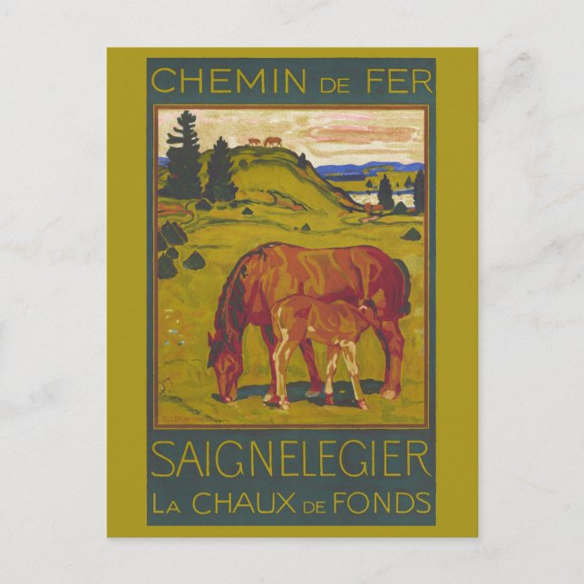 Cartão Postal Suiça de Viagem de Vintage (Frente)