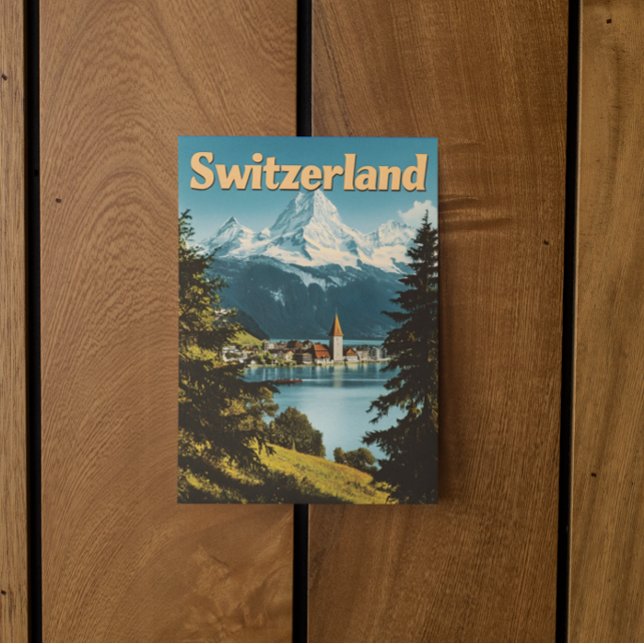 Cartão Postal Suiça dos Alpes Suíços Montanhas Cênicas (Switzerland Swiss Alps travel postcard)