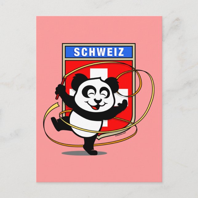 Cartão Postal Suiça ginástica Rítmica Panda (Frente)