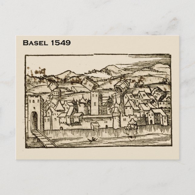 Cartão Postal Suiça histórica, Basileia 1549 (Frente)