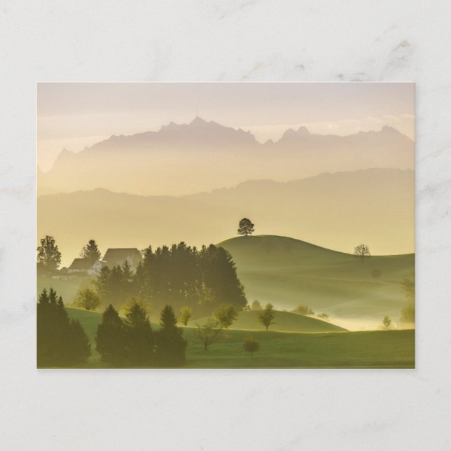 Cartão Postal Suiça idílico da paisagem |, Säntis (Frente)