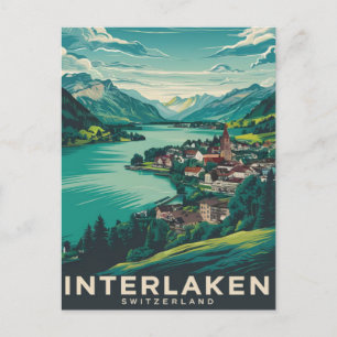 Cartão Postal Suiça Interlaken Verde