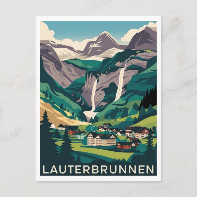Cartão Postal Suiça Lauterbrunnen (Frente)