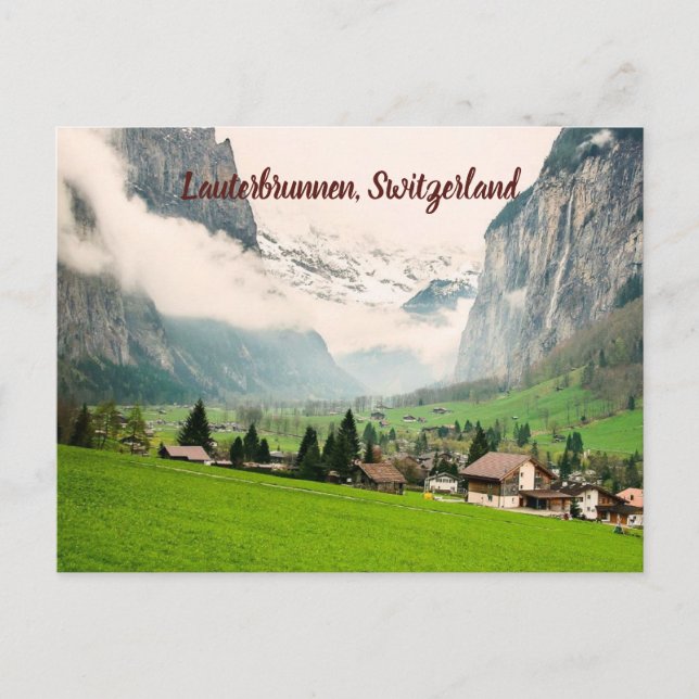 Cartão Postal Suiça Lauterbrunnen estilizada (Frente)