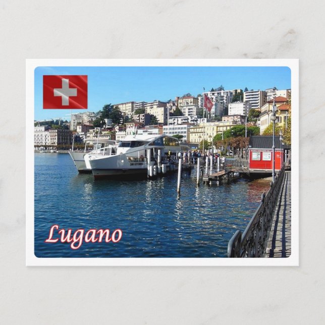 Cartão Postal Suiça - Lugano - (Frente)