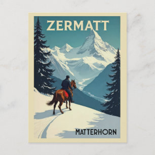 Cartão Postal Suiça Matterhorn Swiss Alps Viagens vintage