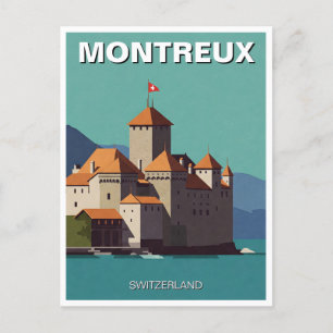 Cartão Postal Suiça Montreux Chateau de Chillon Abstrato