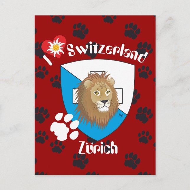 Cartão Postal Suiça Postkarte Zürich Schweiz (Frente)