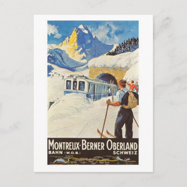 Cartão Postal Suiça Vintage - (Frente)