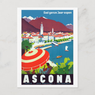 Cartão Postal Suiça Vintage Ascona